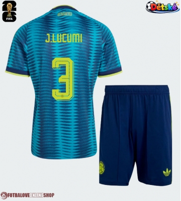 Kolumbie Jhon Lucumi #3 Venkovní dres komplet pro Děti MS 2026 Krátkým Rukávem (+ Krátké kalhoty)